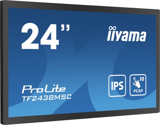 iiyama TF2438MSC-B1 beeldkrant Digitaal A-kaart 61 cm (24") LED 600 cd/m² Full HD Zwart Touchscreen