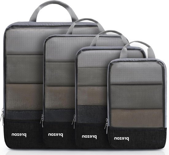 Prezon 6-delige set compressie-inpakblokken, bagage-organizer-set, uitbreidbare kofferorganizer, inpakorganizers voor koffers, inpakblokken voor op reis of thuisopslag