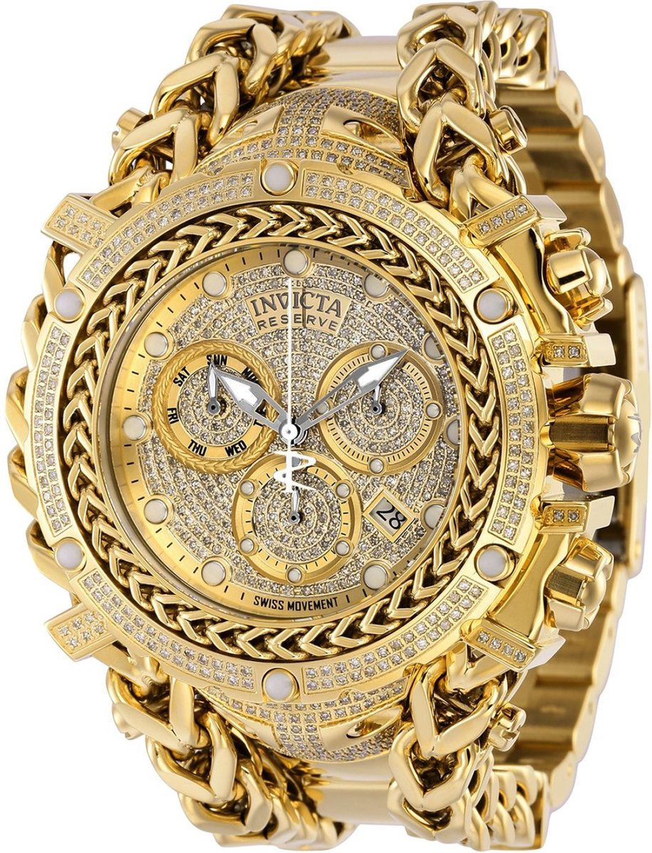 Invicta Gladiator 37344 Quartz Herenhorloge - 58mm - Met 696 diamanten