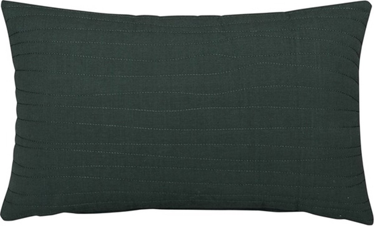 Linen & More Uneven Stitching Groen Kussen | 30 X 50 | Sierkussen Voor Woonkamer Of Slaapkamer