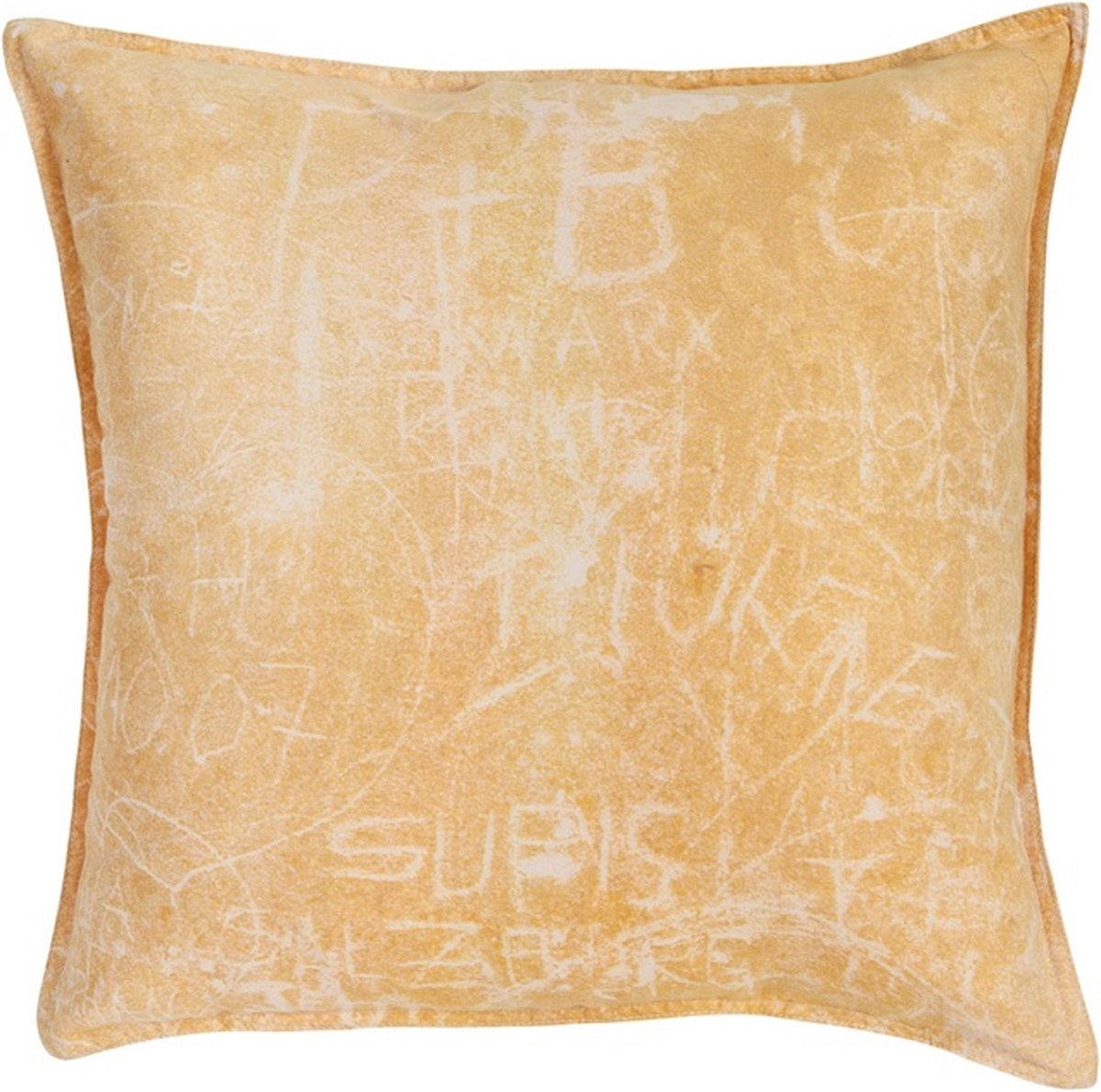Linen & More Winston Kussen Geel Kussen | 50 X 50 | Sierkussen Voor Woonkamer Of Slaapkamer