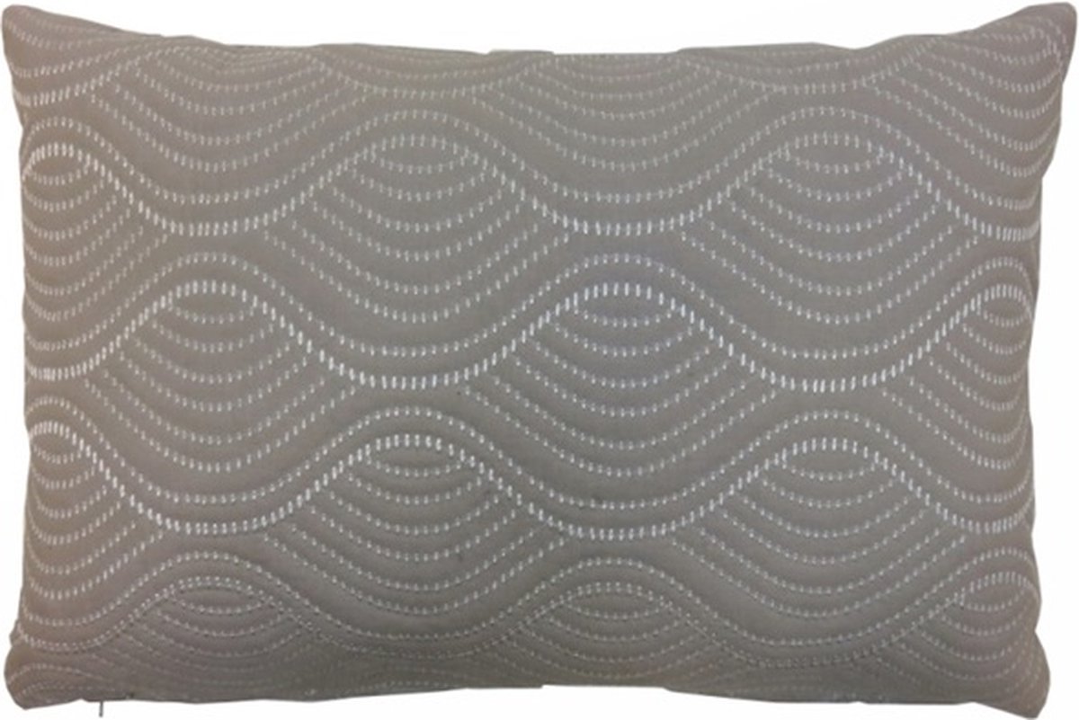 Linen & More Burton Stitch Sand | 40 X 60 | Sierkussen Voor Woonkamer Of Slaapkamer Grijs