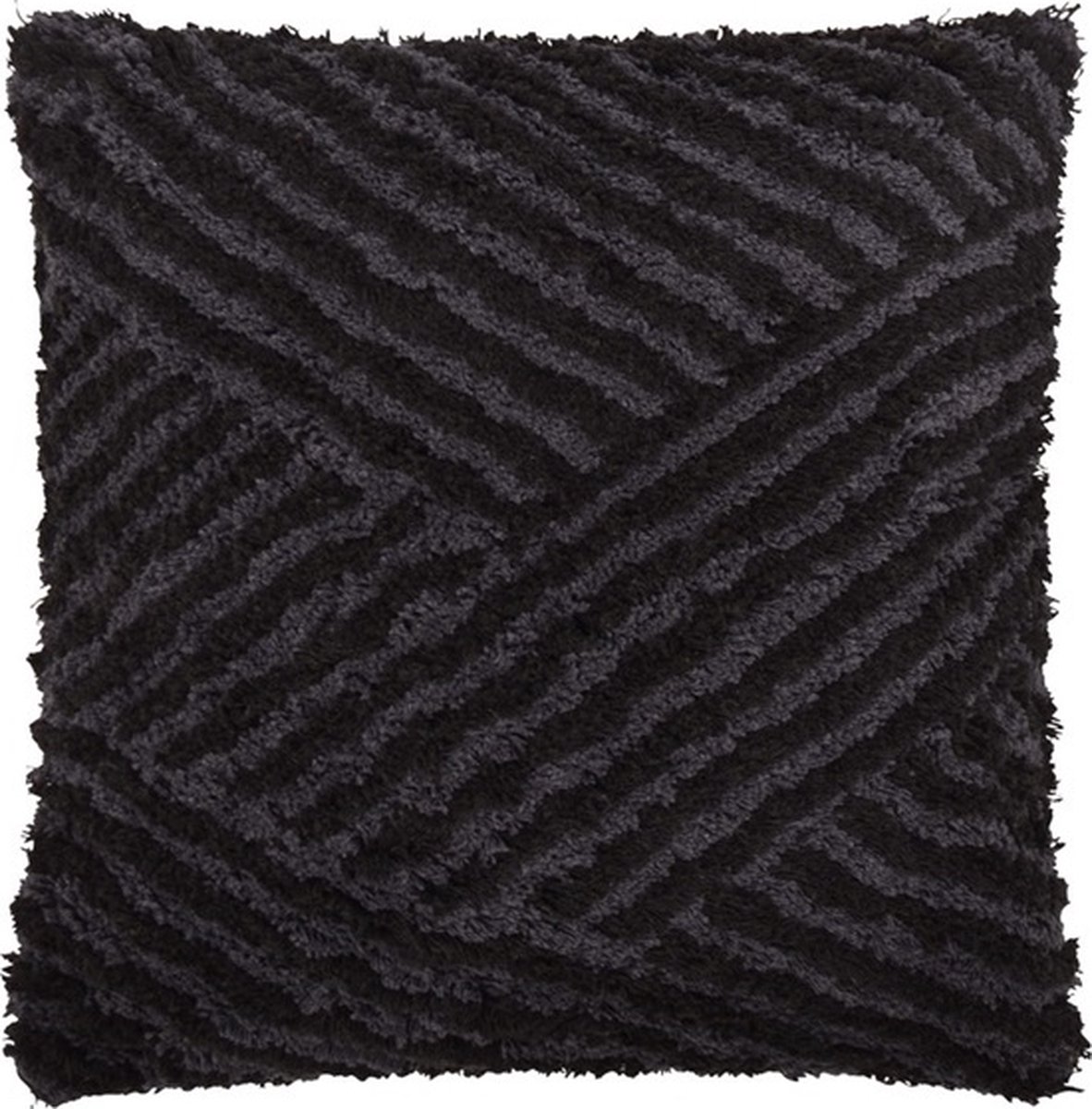 Linen & More Kingston Ombre + T Kussen | 45 X 45 | Sierkussen Voor Woonkamer Of Slaapkamer Zwart