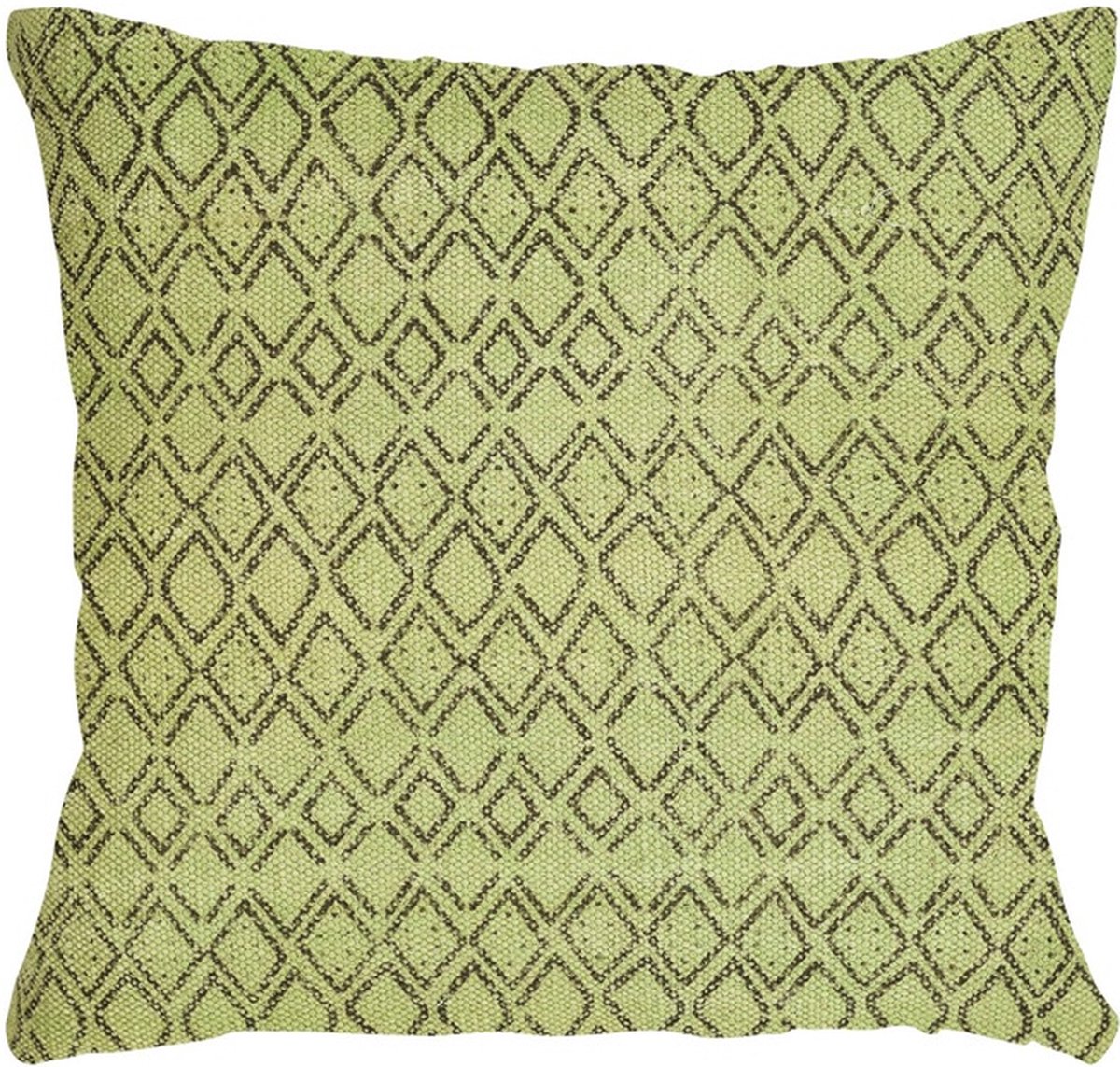 Linen & More Uneven Diamond Groen Kussen | 45 X 45 | Sierkussen Voor Woonkamer Of Slaapkamer