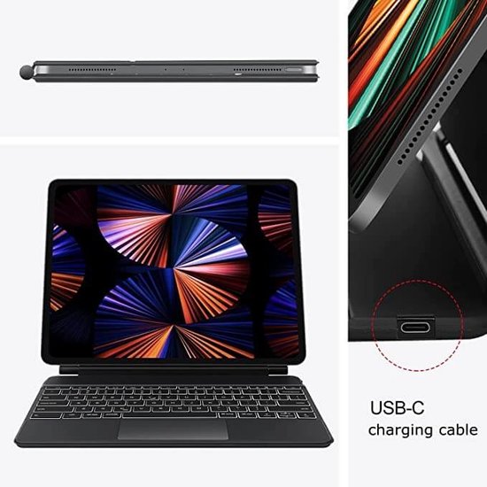 IVEOPPE Case met toetsenbord voor iPad pro 13 2024 (M4) Con Touchpad