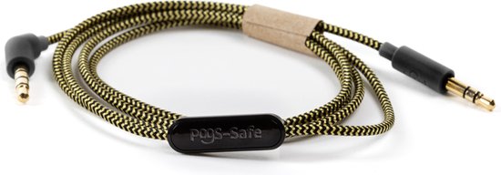 Câble POGS Safe Turtle – Câble audio 3,5 mm avec microphone - 1 mètre - Convient aux écouteurs POGS Turtle ANC