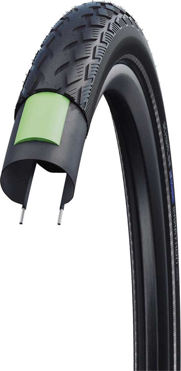Band Schwalbe Green Marathon GreenGuard 28 x 1,00" / 25-622mm - Zwart met reflectie — afbeelding 2