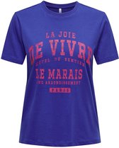 Only T-shirt Onlregina Ss Reg Tee Cs Jrs 15319748 Clematis Blue/de Vivre Dames Maat - XL