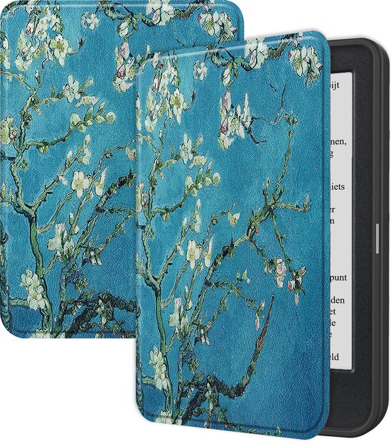 Hoesje Geschikt voor Kobo Clara BW Hoes Bescherm Case Sleep Cover - eReader Hoes Geschikt voor Kobo Clara BW Hoesje - Bloesem