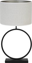 Light & Living Tafellamp Liva/Saverna - Zwart/Eiwit - Ø40x78,5cm -