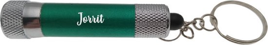 Lampe de poche | Porte-clés | Avec nom | Vert | Jorrit