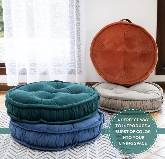 Meditatiekussen eco jute bruin rond 2.0 - Pure
