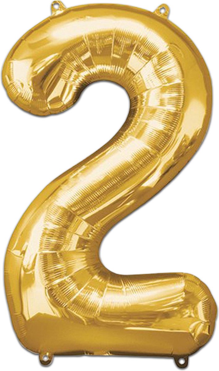 Cijfer Ballonnen Ballon Cijfer 2 Verjaardag Versiering Feest Helium Ballonnen Cijferballon Folieballon Goud Xl Formaat