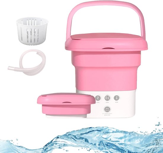 Opvouwbare Mini Draagbare Wasmachine met Hoge Snelheidsmotor voor Camperreizen en Appartementwas (Blauw
