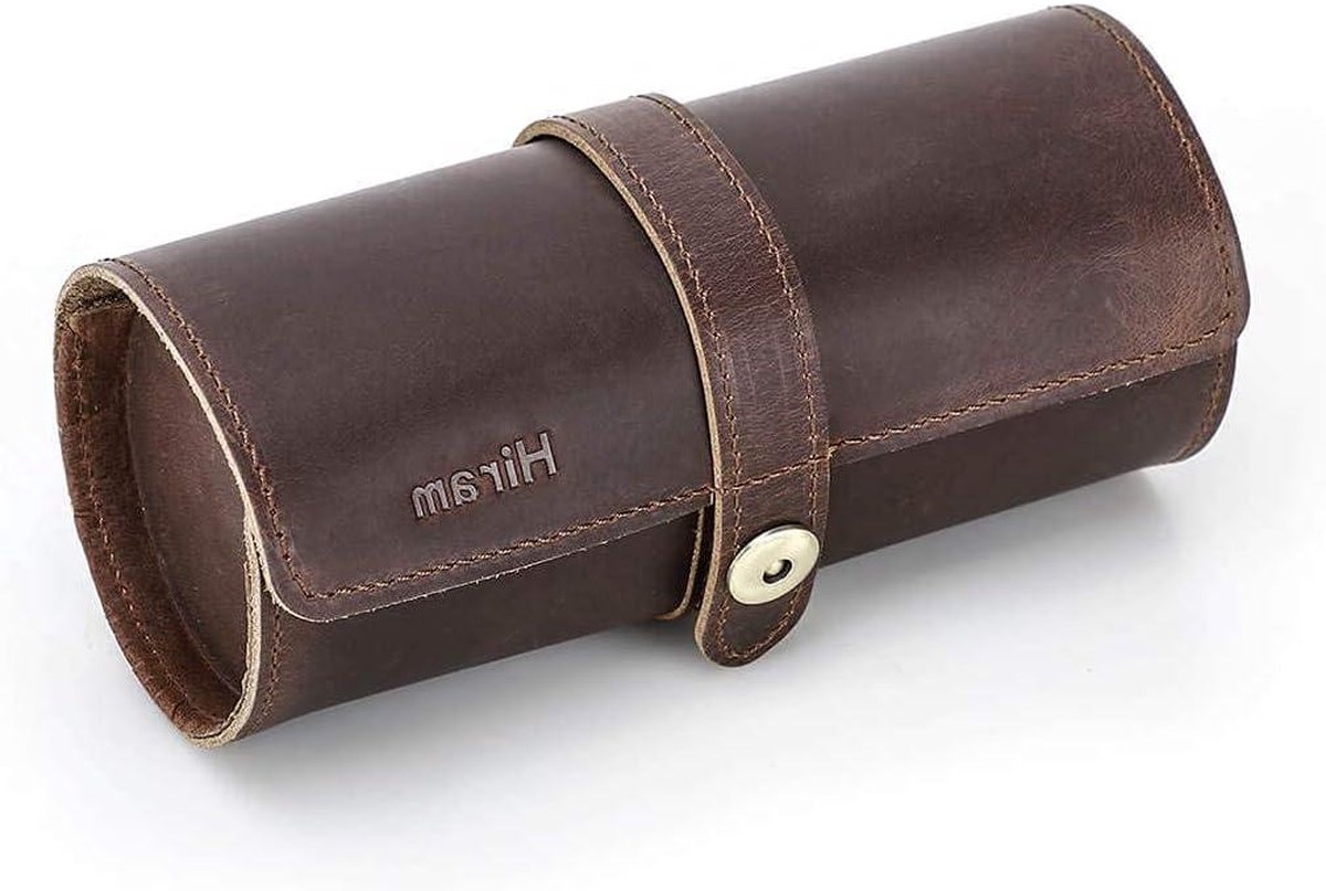 Travel Case voor 3 Horloges - Handgemaakte Lederen Opbergdoos - Draagbare Horloges Organizer