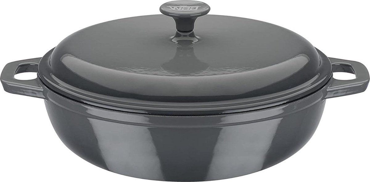 Stoofpot grijs 30 x 9 cm 45 gietijzer - Stahlwaren GmbH