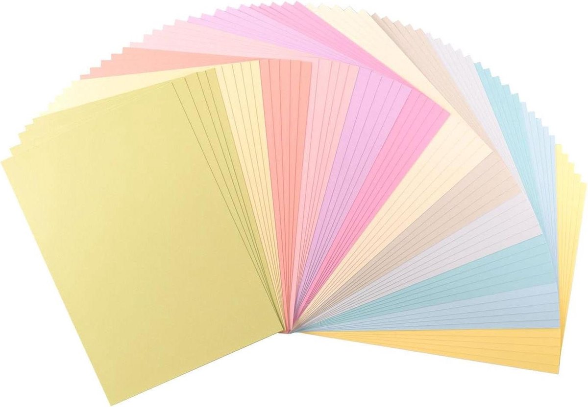 Cardstock 2927-305 Kleurenmix pastel 216 g/m² DIN A4 60 stuks - Scrapbooking en kaarten maken - Florence textuur papierknutselwerk