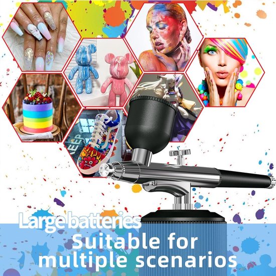 Kit amélioré multifonction double action avec compresseur pour peinture aérographe portable sans fil Uthlusty