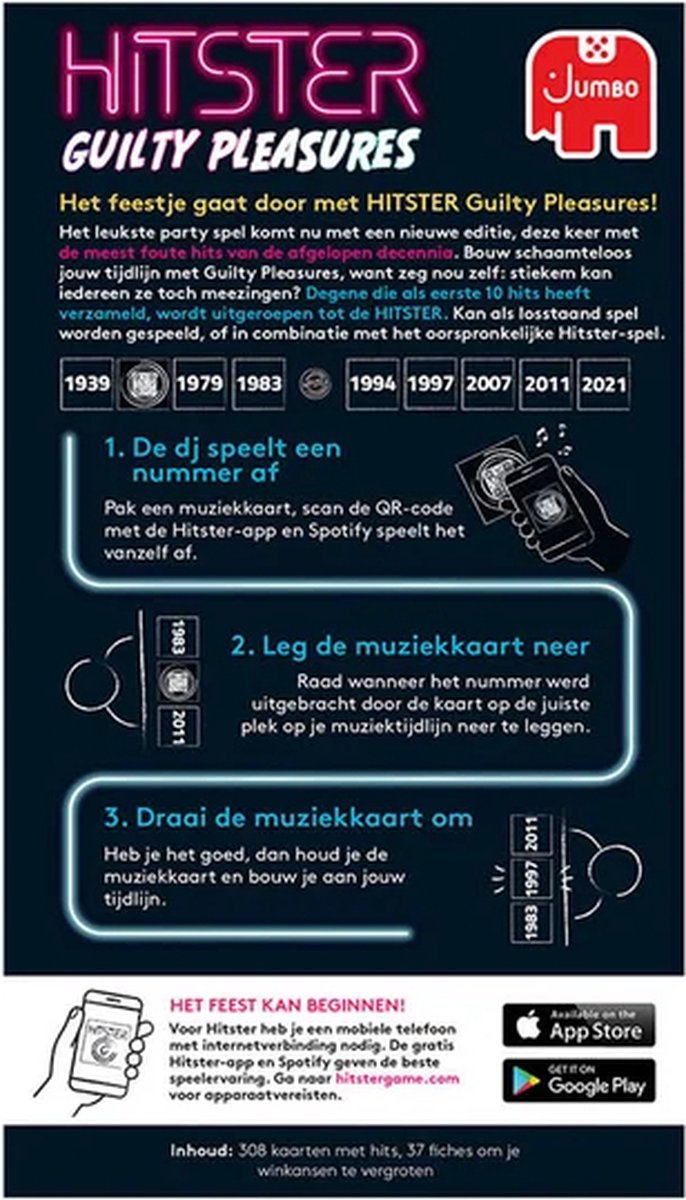 Jumbo - Hitster - Guilty Pleasures - Nederlandstalig Partyspel - Actiespel — afbeelding 10