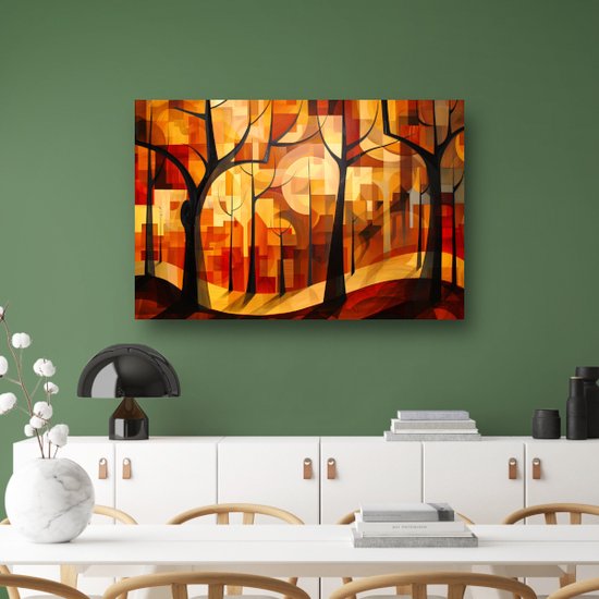 Décoration murale Arbres - Peintures Nature - Peintures toile Bâtiments - Peintures Classiques - Toile - Décoration chambre à coucher toile 90x60 cm