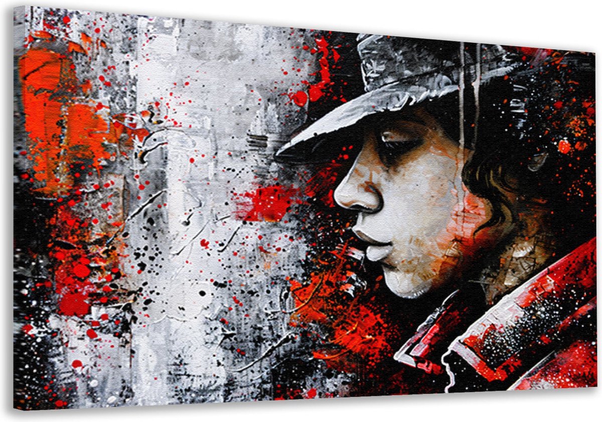 Portret schilderij - Mens schilderijen - Canvas schilderijen Verf - Landelijk schilderij - Canvas schilderijen - Woondecoratie canvas 100x75 cm