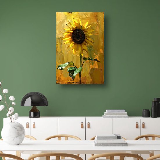 Metalen bloem zonnebloem klein 70cm