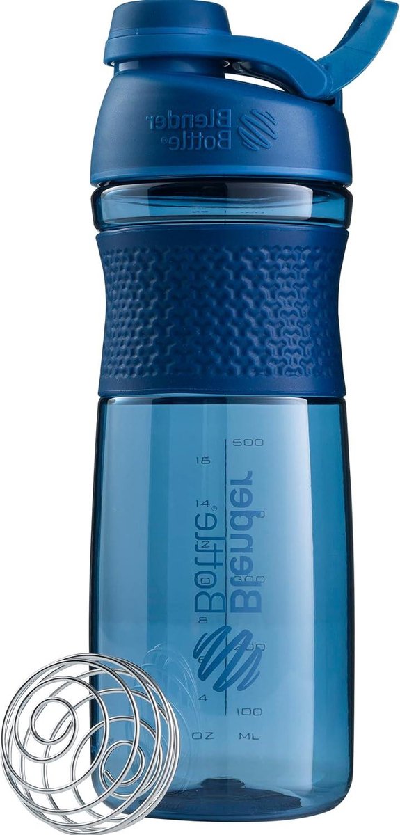 Sportmixer Twist Tritan drinkfles met BlenderBall - proteïneshaker - eiwitshaker - fitnessshakes - BPA-vrij - 760 ml 820 ml - marineblauw