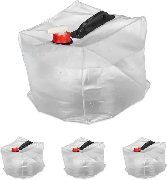 Opvouwbare jerrycan set van 4 10 liter met tapkraan kamperen en waterzak voor. bol