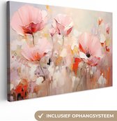 Peinture sur toile fleurs 120x80 cm - Art abstrait peint à la main - Décoration maison salon aquarelle colorée - Peintures murales Cuisine - Décoration murale accessoires roses - Décorations intérieures chambre - Toile murale nature botanique