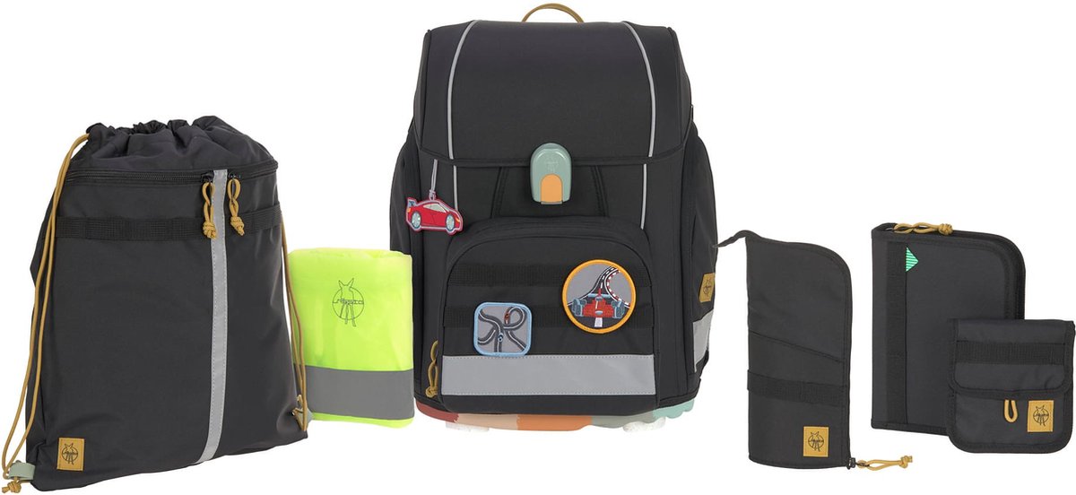 Lässig Schooltas School Set Boxy Unique Black Zwart