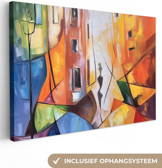 Foto: Canvas schilderij 120x80 cm wanddecoratie abstract kunst schilderij kleuren muurdecoratie woonkamer slaapkamer decoratie kamer accessoires schilderijen