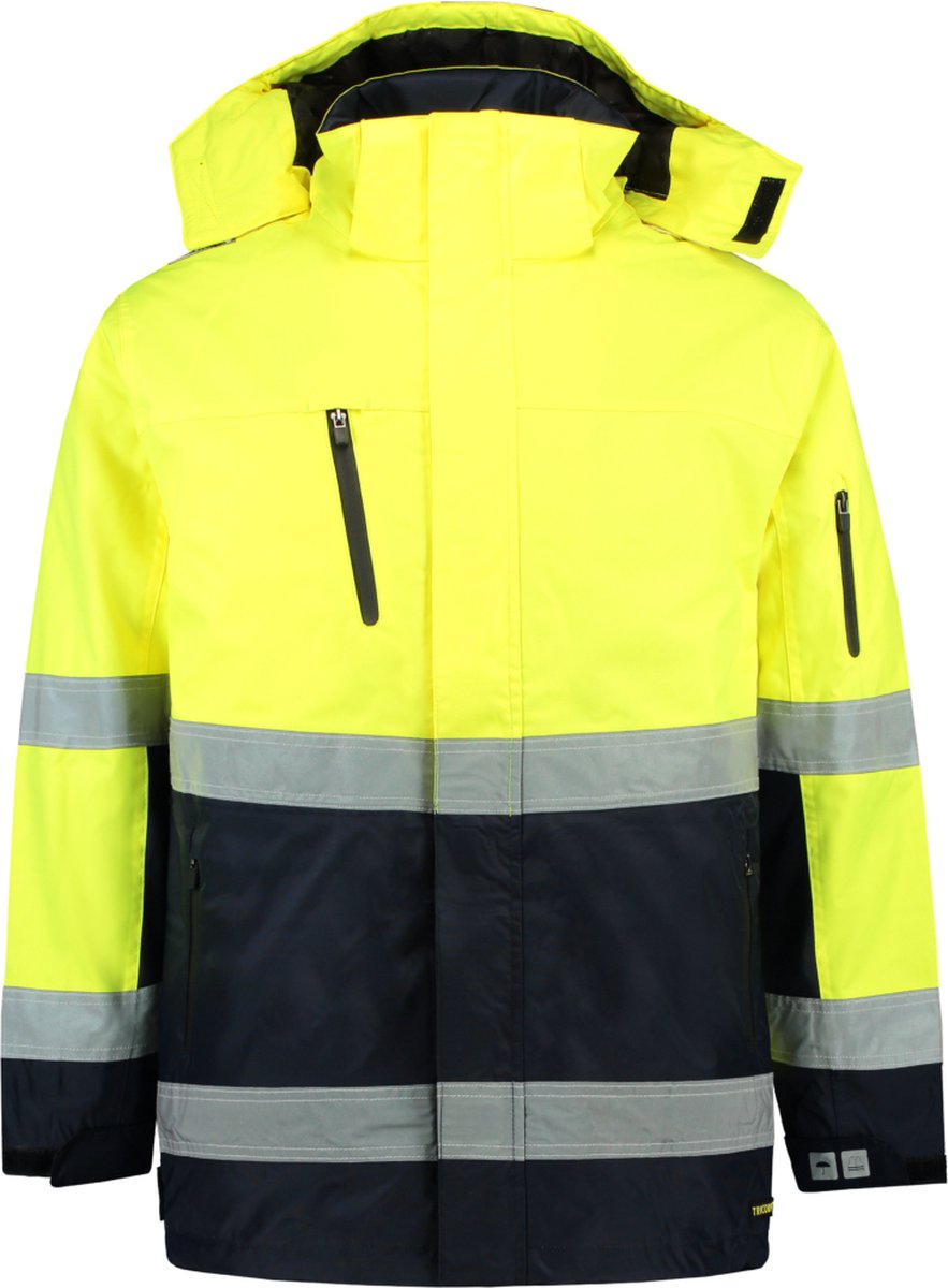 Tricorp 403004 Parka ISO20471 Bicolor - Fluo Geel/Marineblauw - 7XL