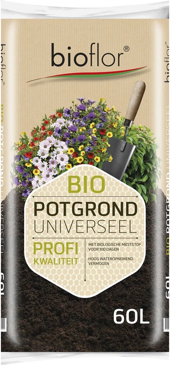 Bioflor Potgrond | Universeel | Buiten | Biologische Potgrond | 60 L