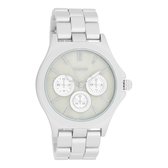 OOZOO Timepieces - Zilverkleurige horloge met zilverkleurige roestvrijstalen armband - C6216
