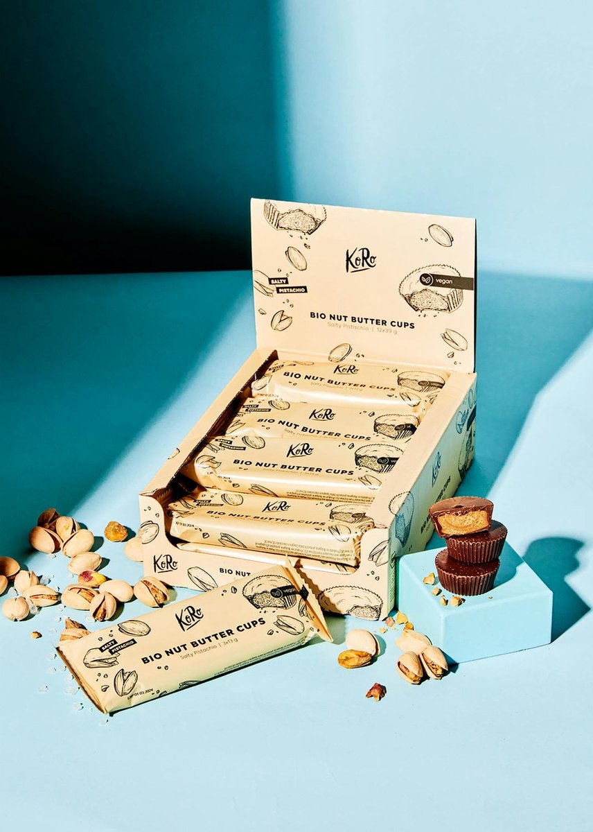 Goedkoopste KoRo | Bio vegan nut butter cups salty pistachio 12 x 3 x 13 g