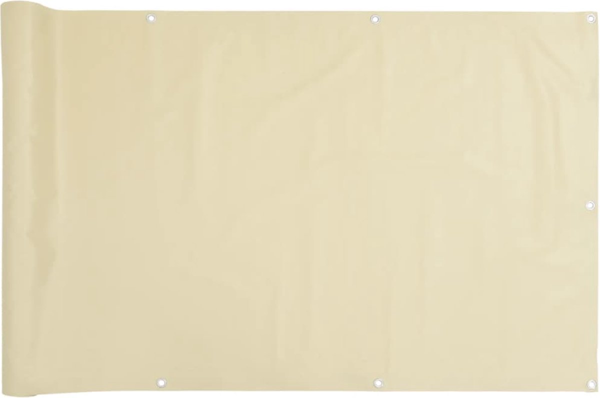 VidaXL Balkonscherm 400x120 cm PVC crèmekleurig