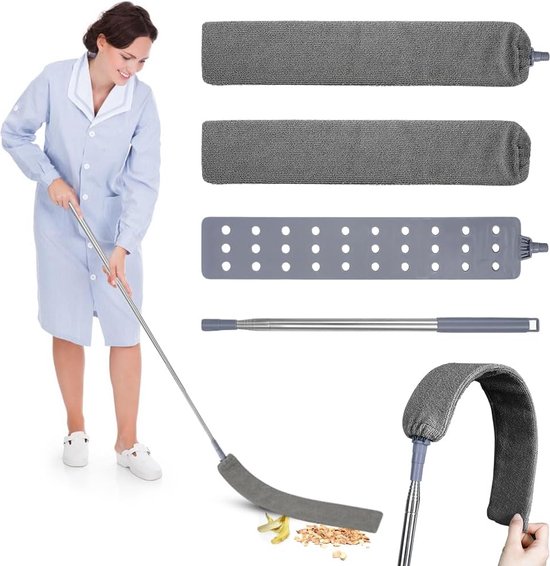 Muur & Plint Cleaner Mop Tool met Lange Handvat voor Reiniging Plint Venster Vloer Plafond Bad Tegel Scrubber Borstel Stofdoek