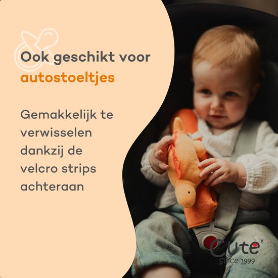 Cute since 1999 - Gordelbeschermer kind - Oranje dinosaurus gordelhoes - gordelhoezen voor auto en autostoel - 27cm x 6 cm van CUT — afbeelding 5