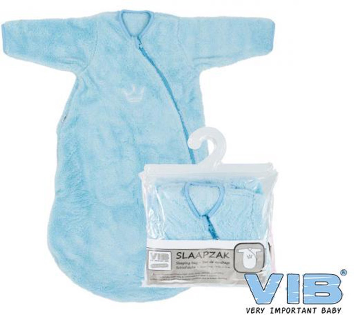 VIB® - Slaapzak Luxe Katoen - blauw - Babykleertjes - Baby cadeau - zwangerschap aankondiging - geboorte cadeau