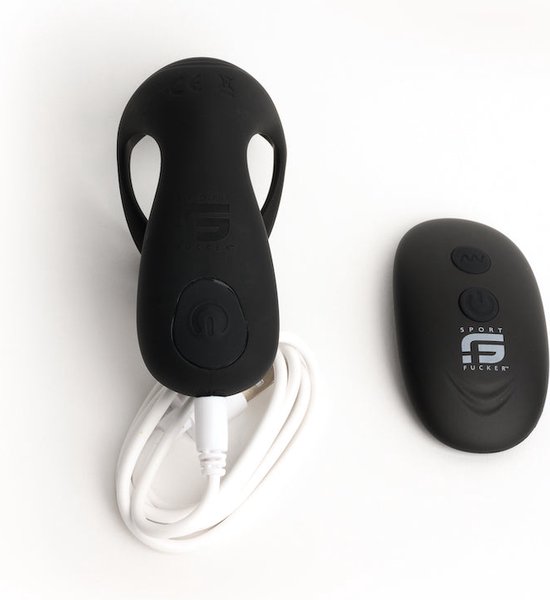 MOTOVibe - Pulse - Anneau pénien vibrant avec étireur de Ball et chatouilleur - Zwart