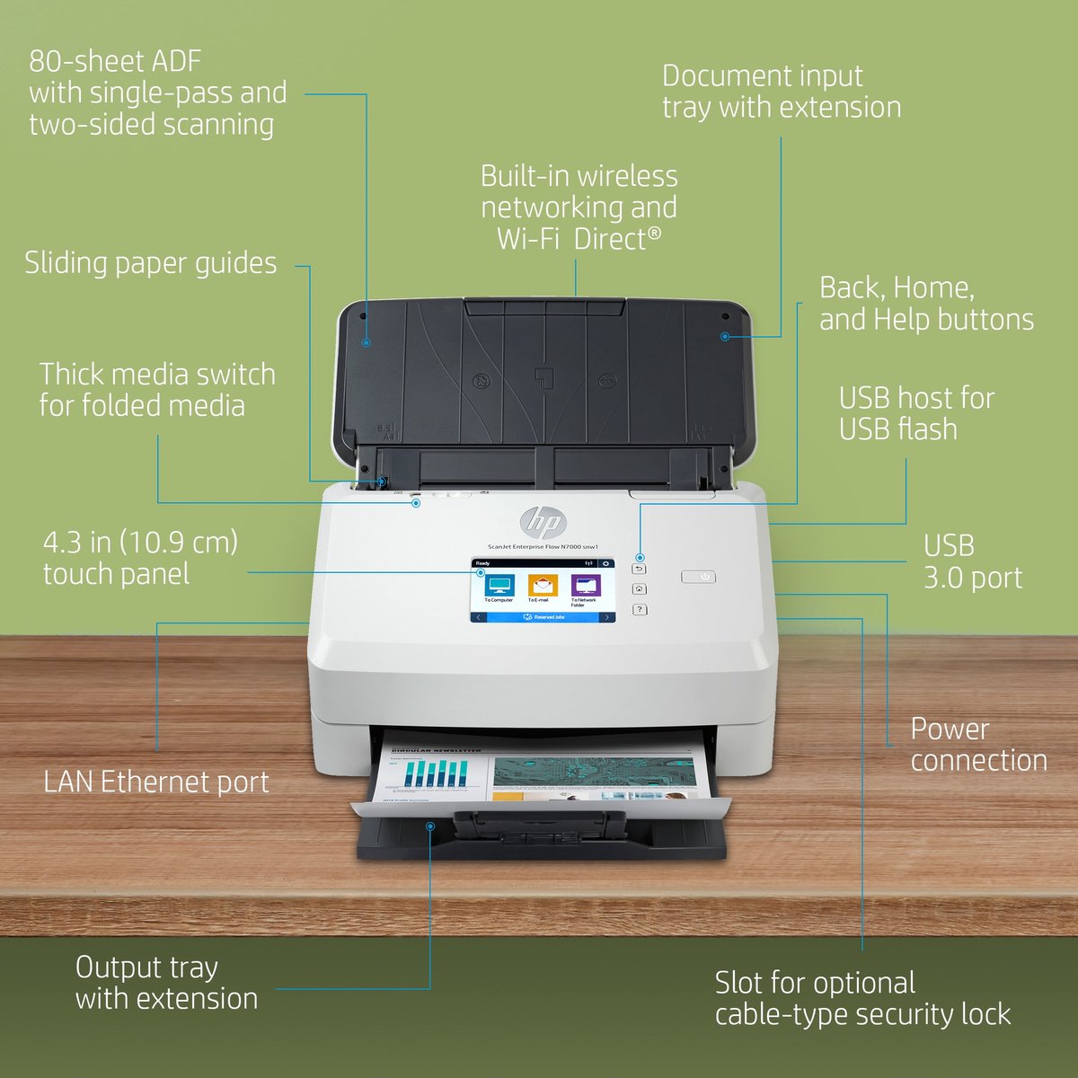 Scanner HP 6FW10A#B19 White 75 ppm thumbnail 5