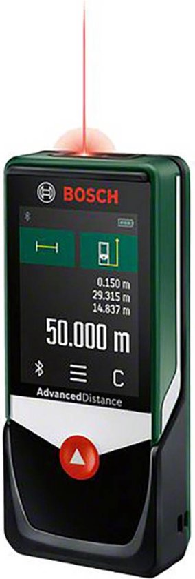 Foto: Bosch home and garden advanceddistance 50c laserafstandsmeter bluetooth touchscreen meetbereik max 50 m