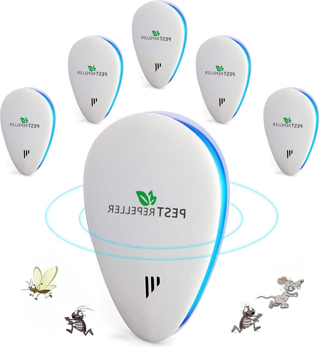 Bol.com Ultrasoon geluid tegen muizen - 4 stuks afweermiddel voor muggen, insecten, kakkerlakken, ratten, mieren, spinnen. aanbieding