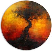 Cercle mural arbre - Cercle mural nature - Bols muraux Flammes - Tableaux Classique - Forex - Décoration murale cercle mural forex 40x40 cm