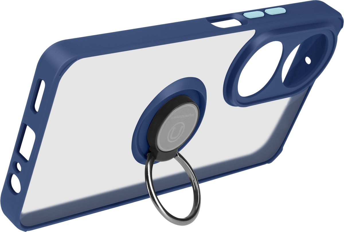 Avizar Coque pour Geschikt voor Honor 90 Smart Bague Métallique Support Vidéo, Blauw