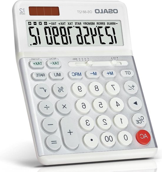 Calculator Wetenschappelijke rekenmachine 12 digitale bamboe desktop rekenmachine 18 toetsen zonne-energie hout financiële rekenmachine voor school en bedrijfOffice Accounting