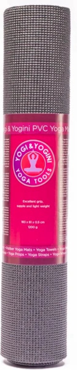 Yogamat PVC - 61x183x0.5cm - Zwart - yoga mat, yogamatten, yoga mat anti slip, yogamat antislip
