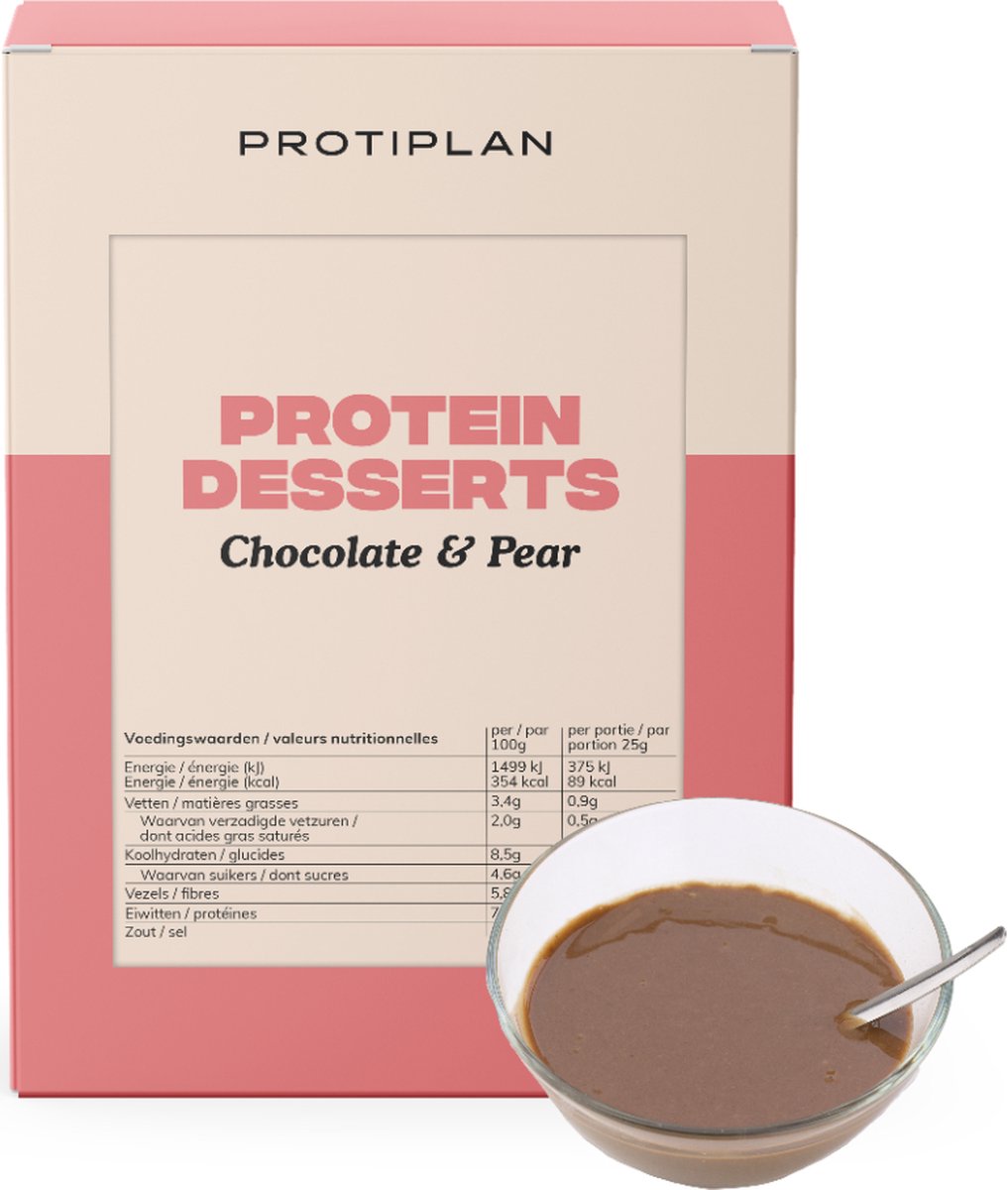 Goedkoopste Protiplan | Dessert Chocolade Peer | 7 x 25 gram | Heerlijk koolhydraatarm toetje of tussendoortje | Geschikt voor ieder dieet