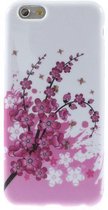 iPhone 6 silicone gel hoesje roze bloem