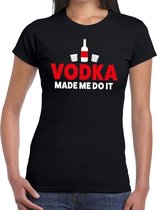 Vodka made me do it drank fun t-shirt zwart voor dames XS